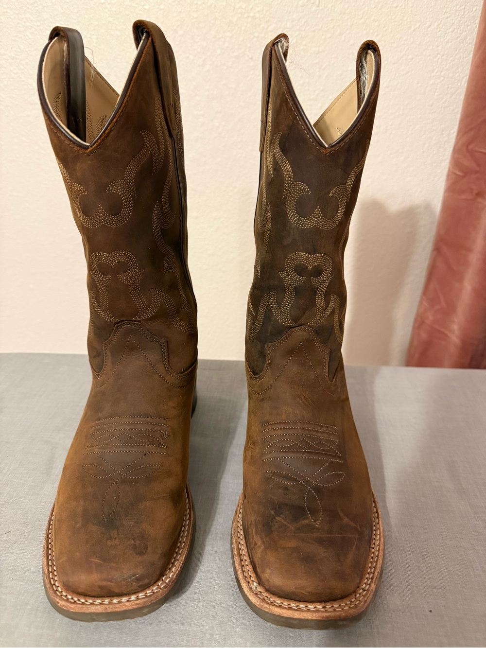 Kids Brown Suede Western Boots - Classic Cowboy Style